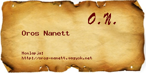 Oros Nanett névjegykártya
